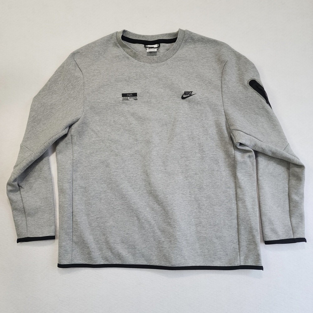 Nike Sportswear Tech Fleece Sweatshirt Mens 2XL Gray Run League Official Apparel